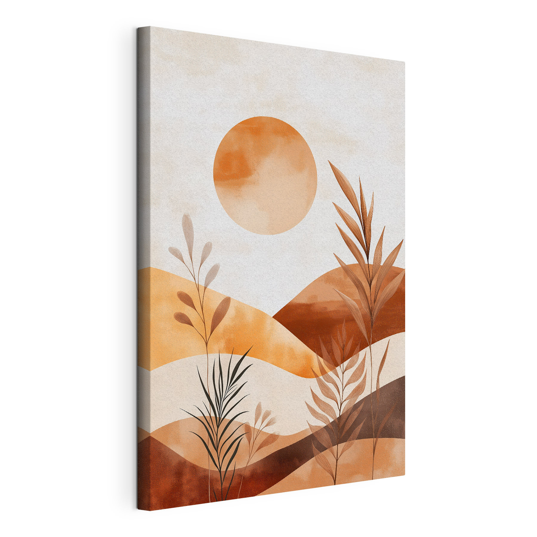 Painting of plants and sun