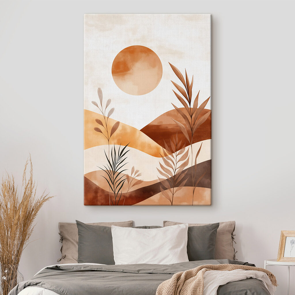 Painting of plants and sun