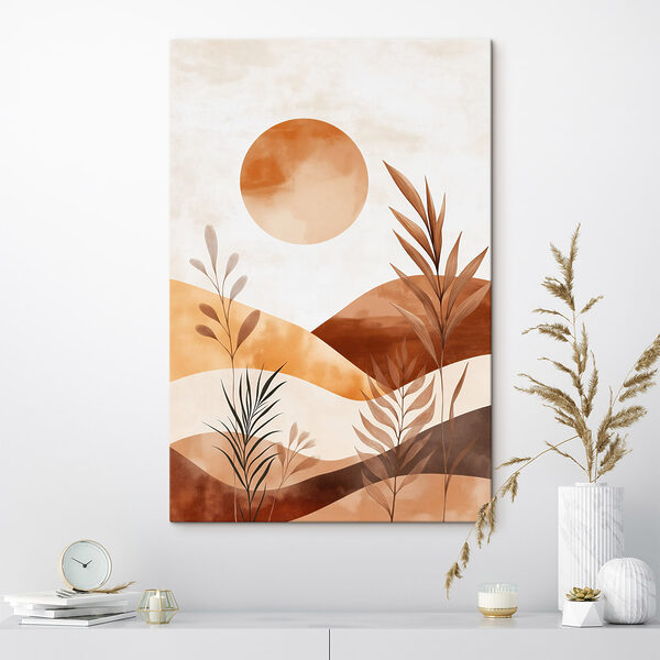 Painting of plants and sun