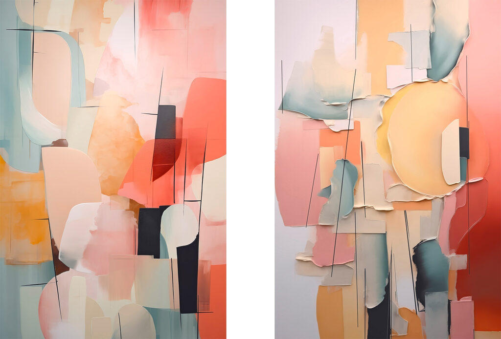 Collage of different colors of paper Collage of different colors of paper