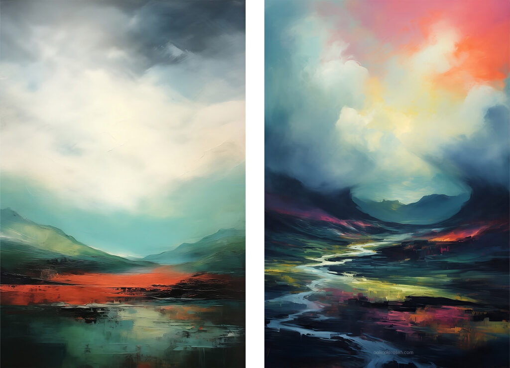 Painting of a landscape Painting of a landscape