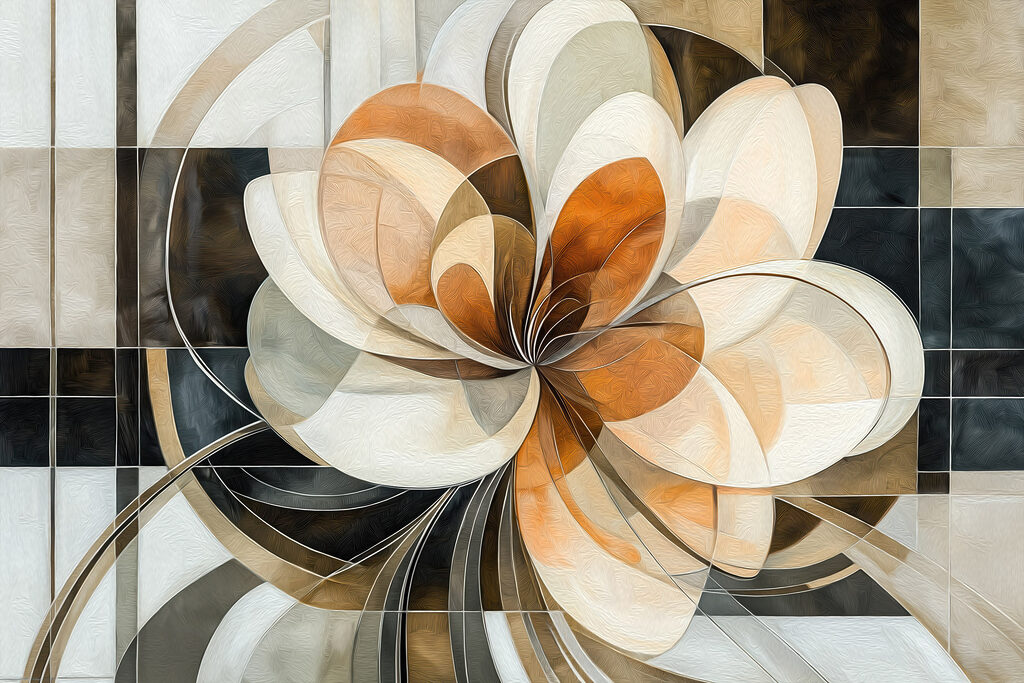 Abstract flower in soft hues