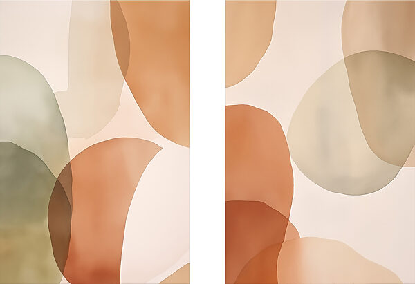 Soft shapes in warm colors blend