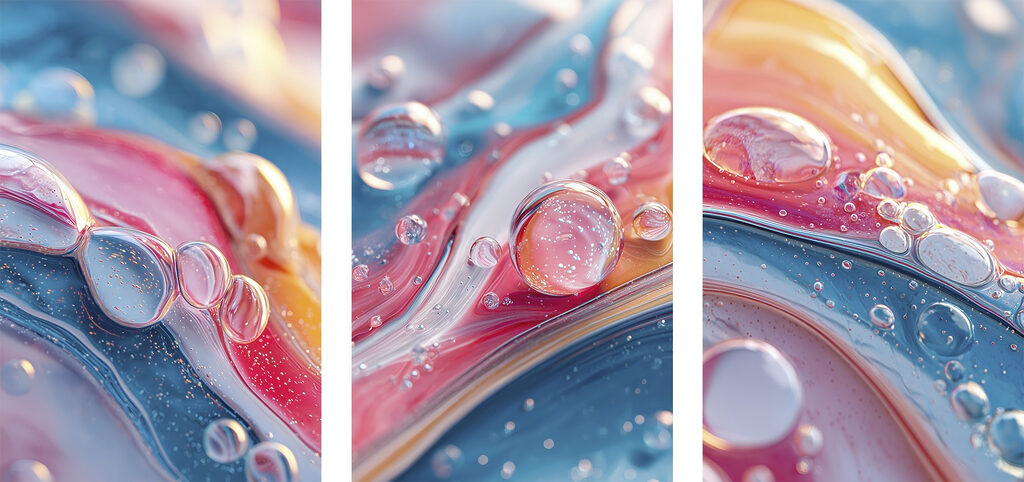 Colorful droplets on smooth surface Colorful droplets on smooth surface