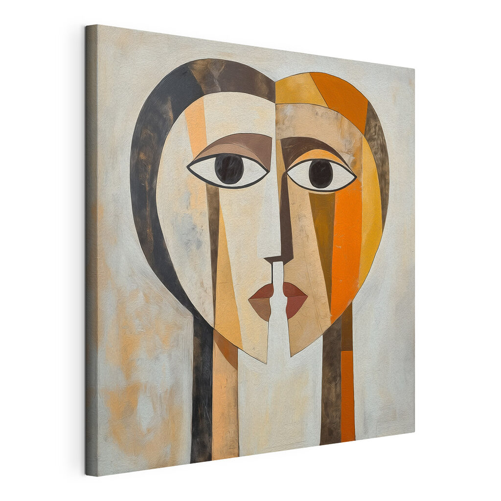 Painting of a face and heart Painting of a face and heart