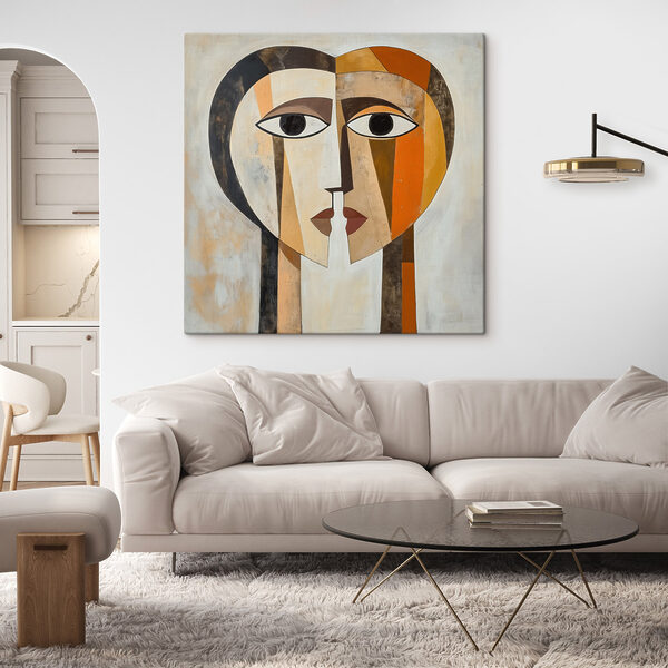 Painting of a face and heart Painting of a face and heart