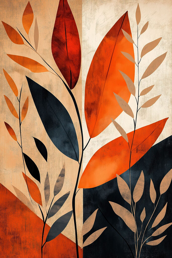 Painting of leaves and branches