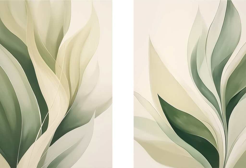 Gentle waves of green and cream Gentle waves of green and cream