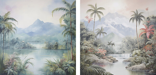 Two images of a landscape