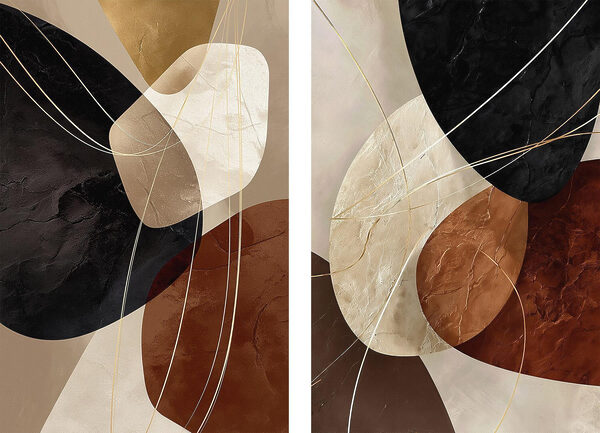Abstract shapes in warm tones