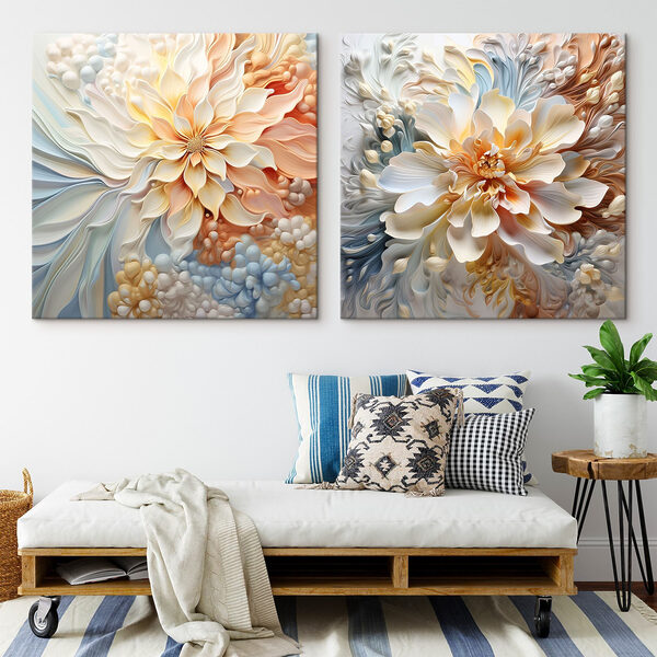 Elegant floral designs in soft hues Elegant floral designs in soft hues