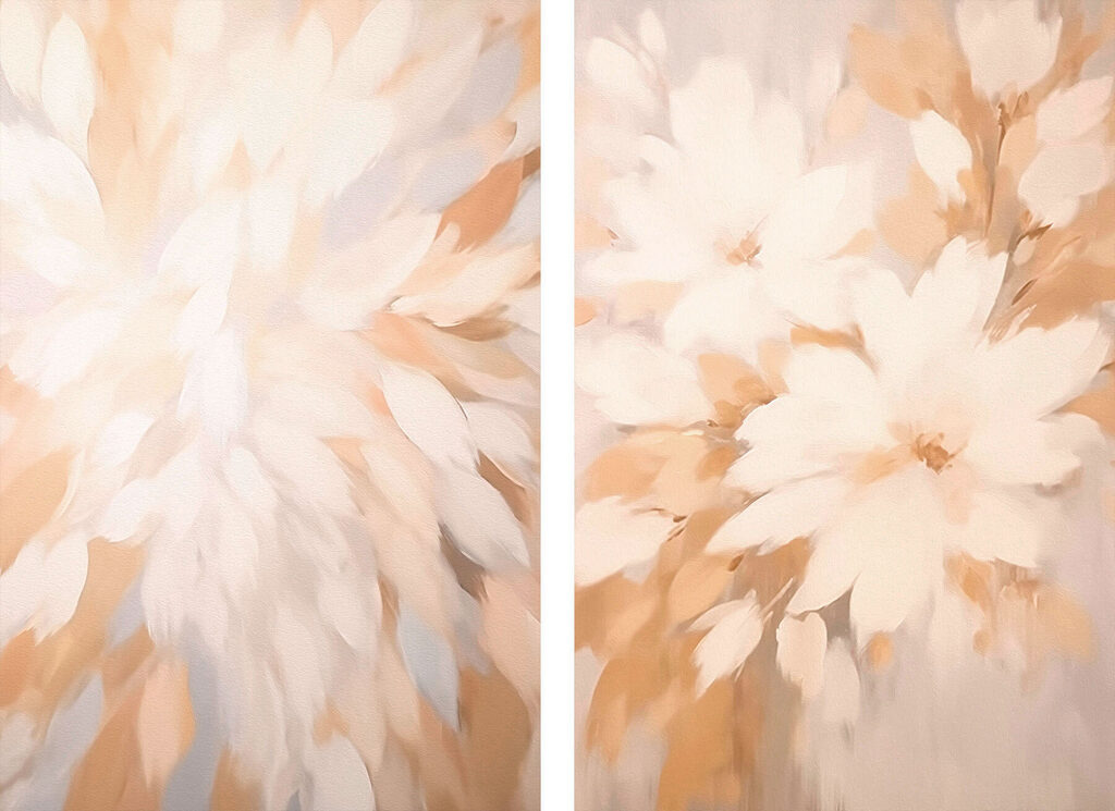 Painting of flowers on a wall Painting of flowers on a wall