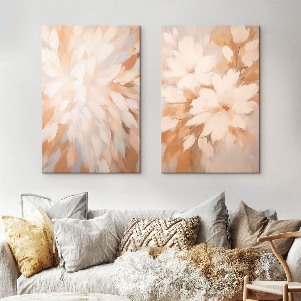 Painting of flowers on a wall Painting of flowers on a wall