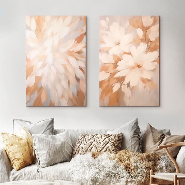 Painting of flowers on a wall Painting of flowers on a wall
