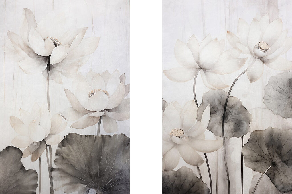 Delicate blooms in soft watercolor hues