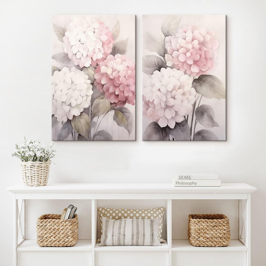 Painting of flowers on a white background Painting of flowers on a white background
