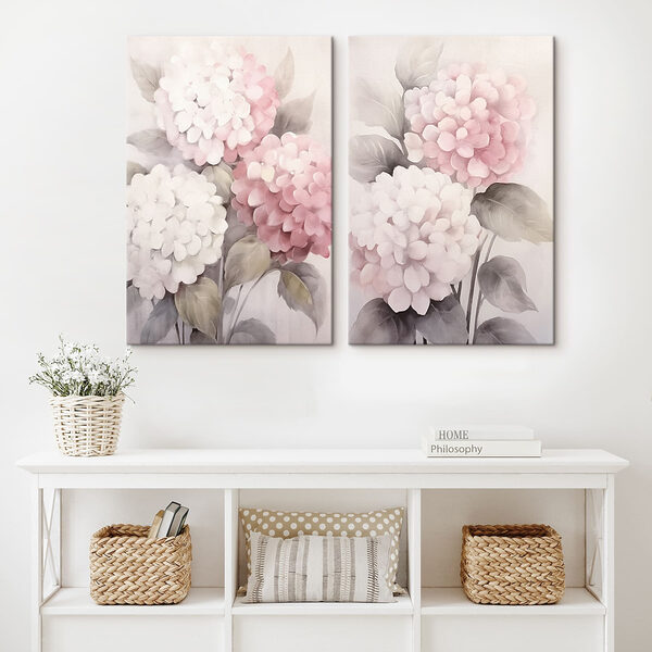 Painting of flowers on a white background Painting of flowers on a white background