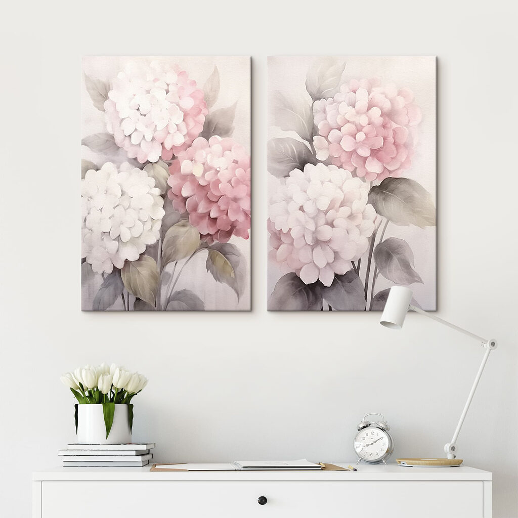 Painting of flowers on a white background Painting of flowers on a white background