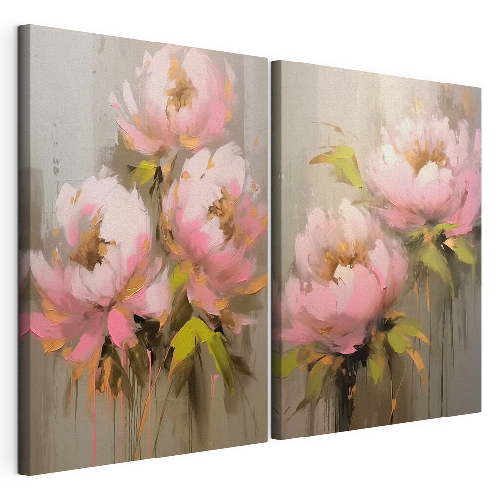 Painting of flowers on a grey background Painting of flowers on a grey background