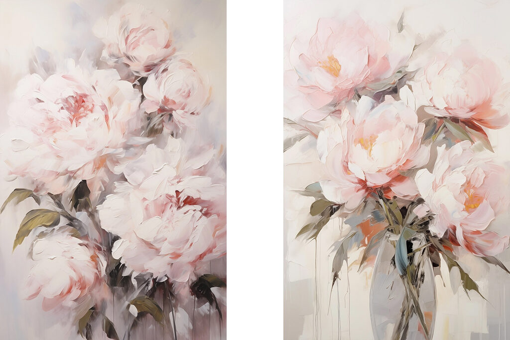 Painting of flowers in a vase