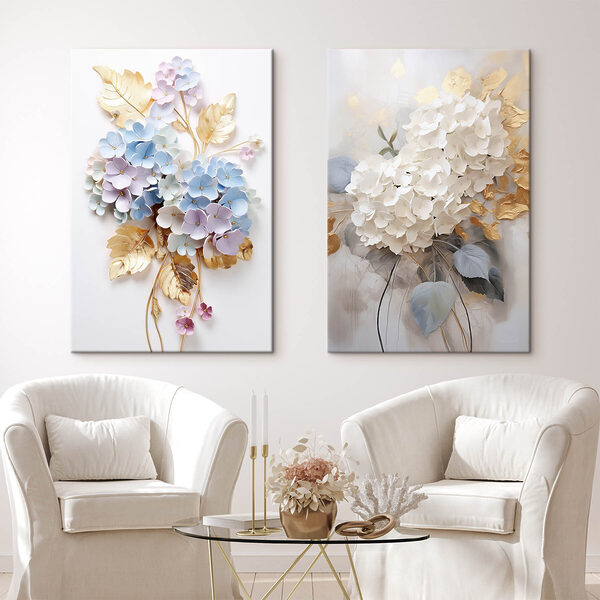 Collage of flowers on a wall Collage of flowers on a wall