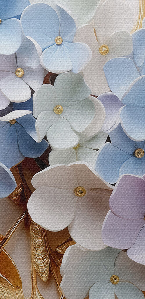 Collage of flowers on a wall Collage of flowers on a wall