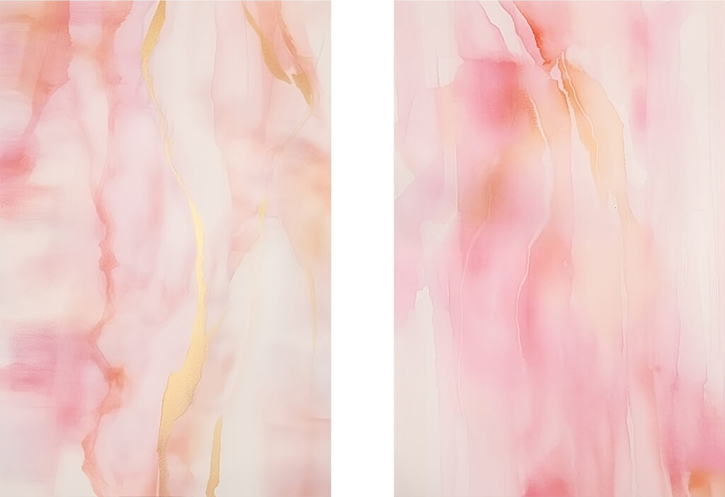 Abstract pink fluid artwork display
