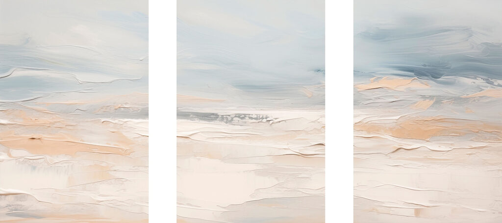 Group of paintings of a beach Group of paintings of a beach