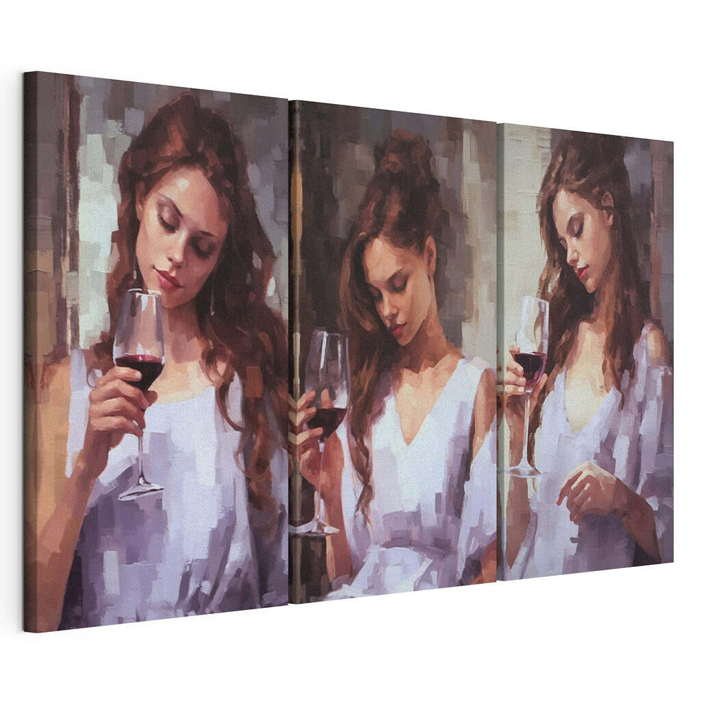 Collage of a woman holding a wine glass Collage of a woman holding a wine glass