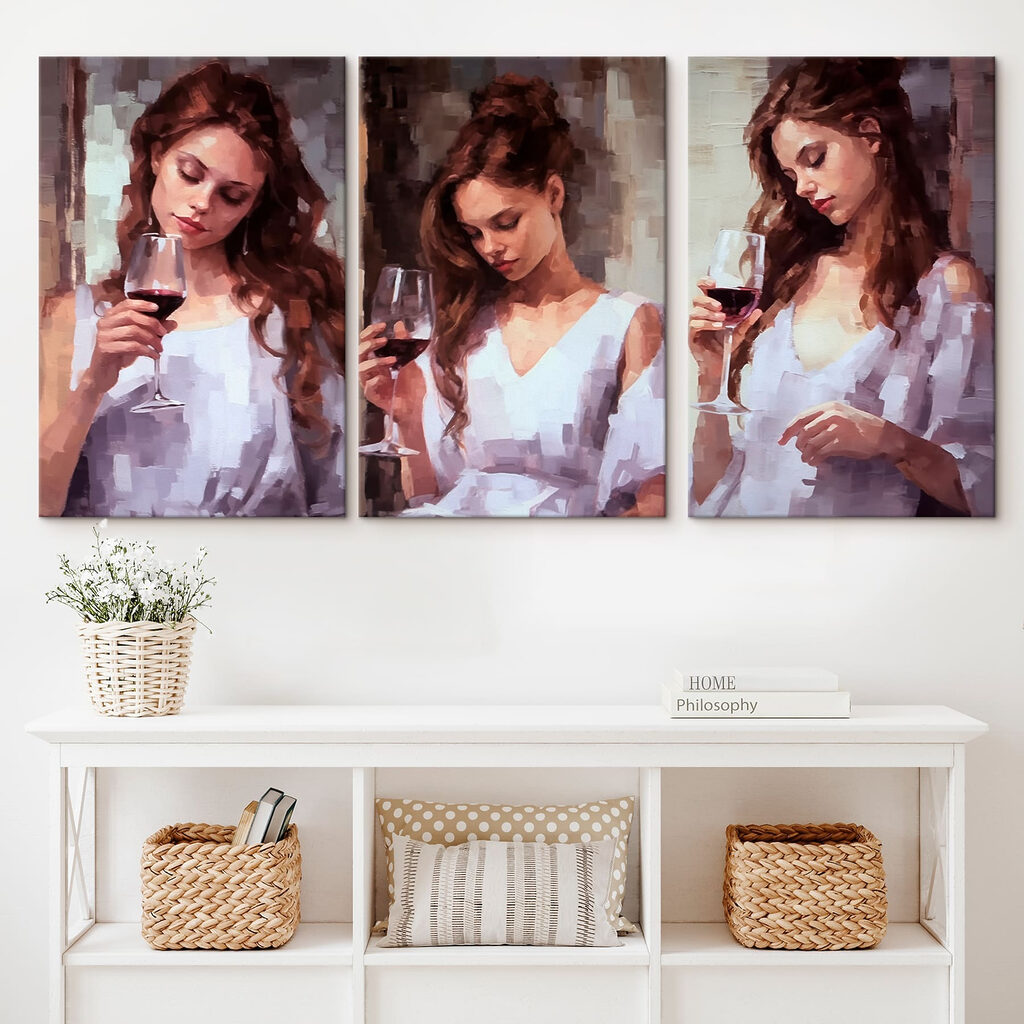 Collage of a woman holding a wine glass Collage of a woman holding a wine glass