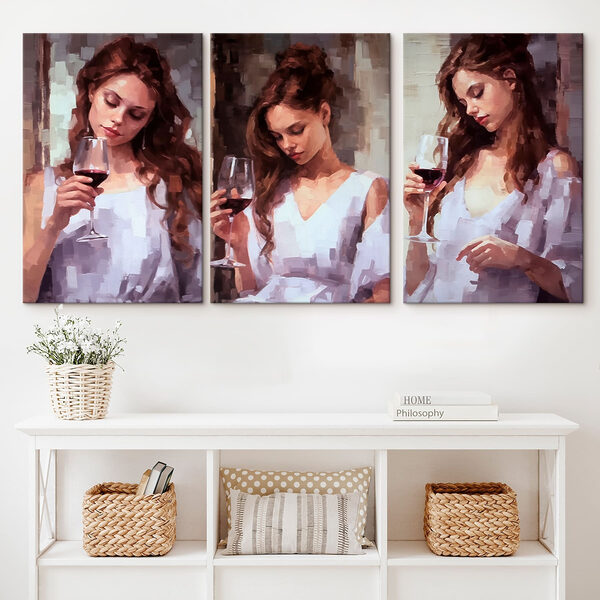 Collage of a woman holding a wine glass Collage of a woman holding a wine glass