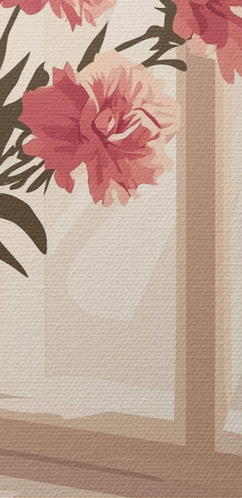 Vase of flowers and a book on a window sill Vase of flowers and a book on a window sill