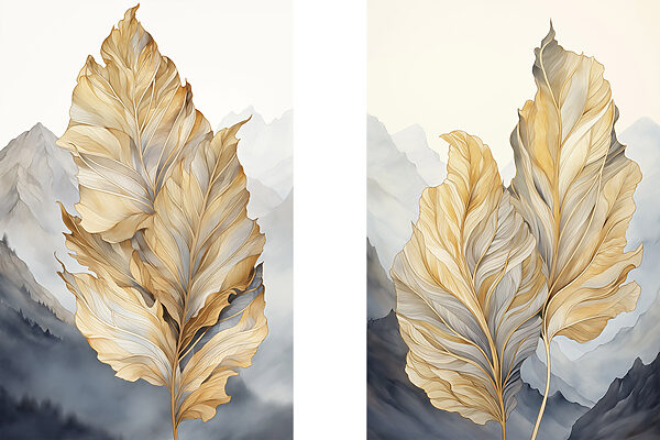 Autumn leaves against serene background