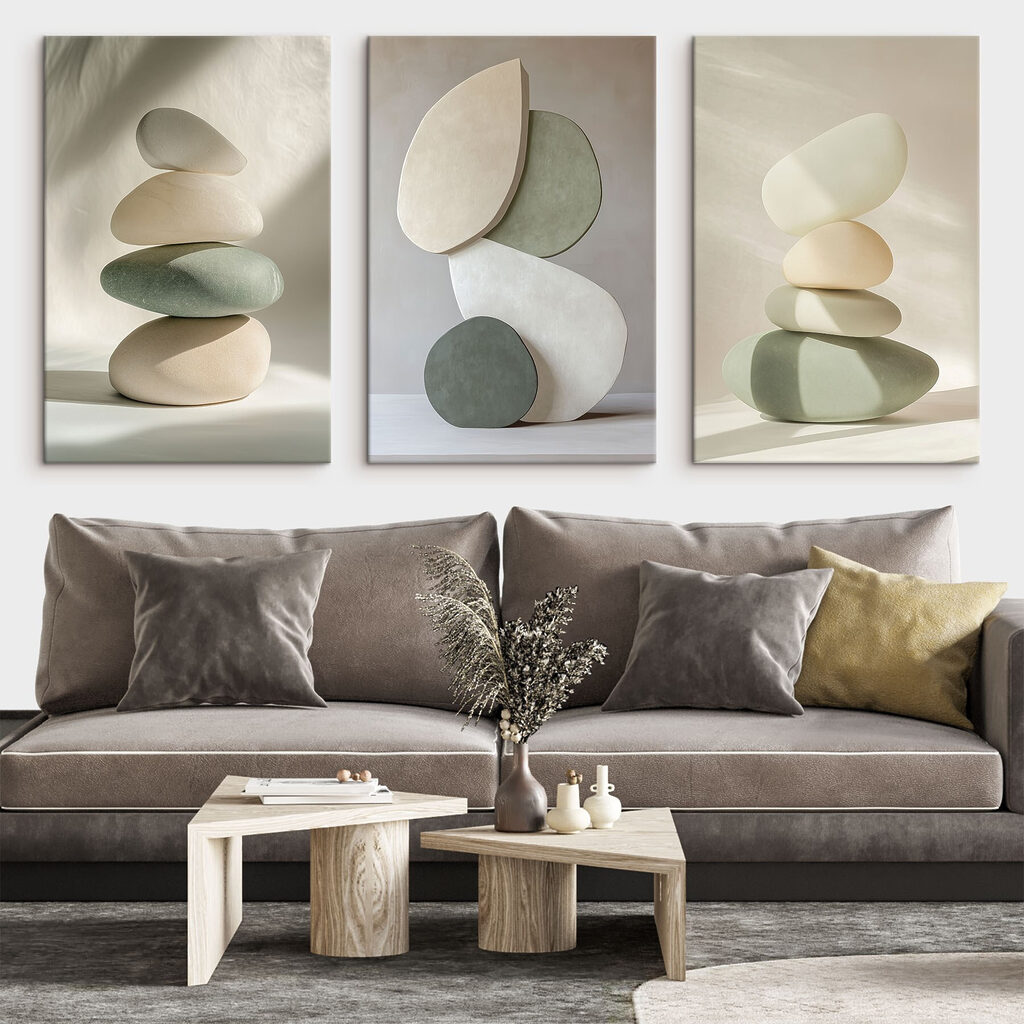 Group of sculptures of different shapes Group of sculptures of different shapes