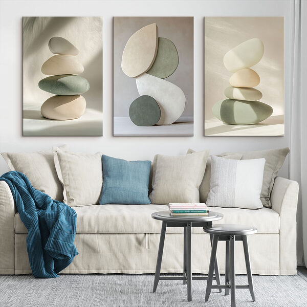 Group of sculptures of different shapes Group of sculptures of different shapes