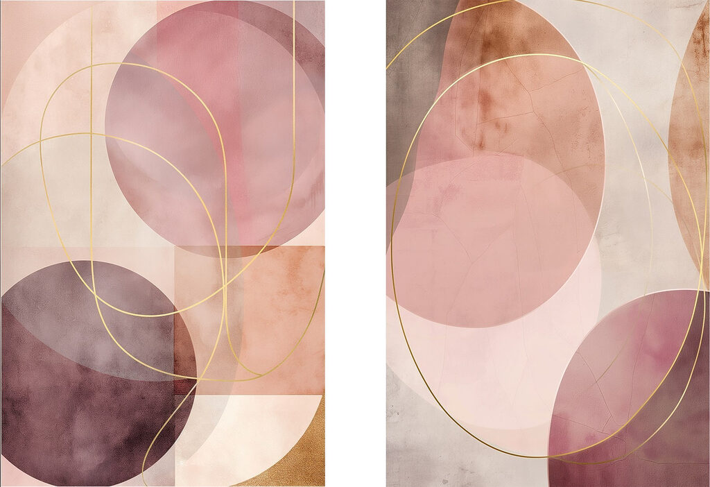 Geometric shapes in warm hues Geometric shapes in warm hues