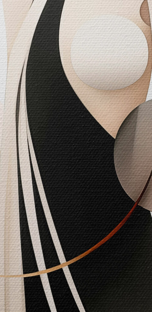 Collage of a woman in a black dress Collage of a woman in a black dress