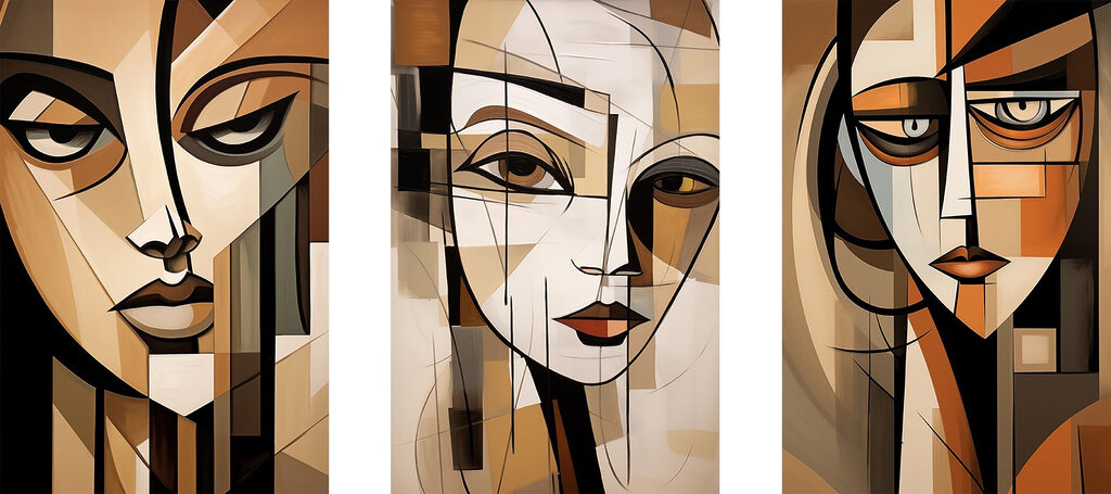 Collage of paintings of a woman's face Collage of paintings of a woman's face