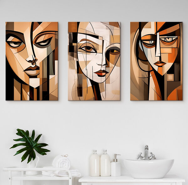 Collage of paintings of a woman's face Collage of paintings of a woman's face