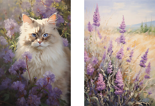 Cat in a field of flowers Cat in a field of flowers