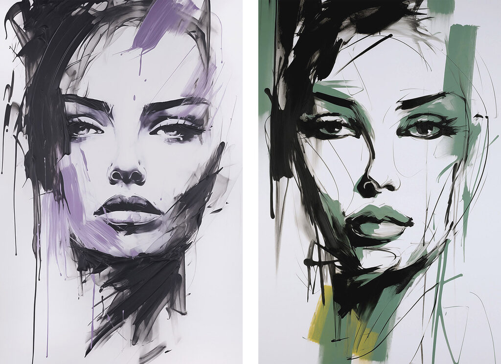 Painting of a woman's face Painting of a woman's face