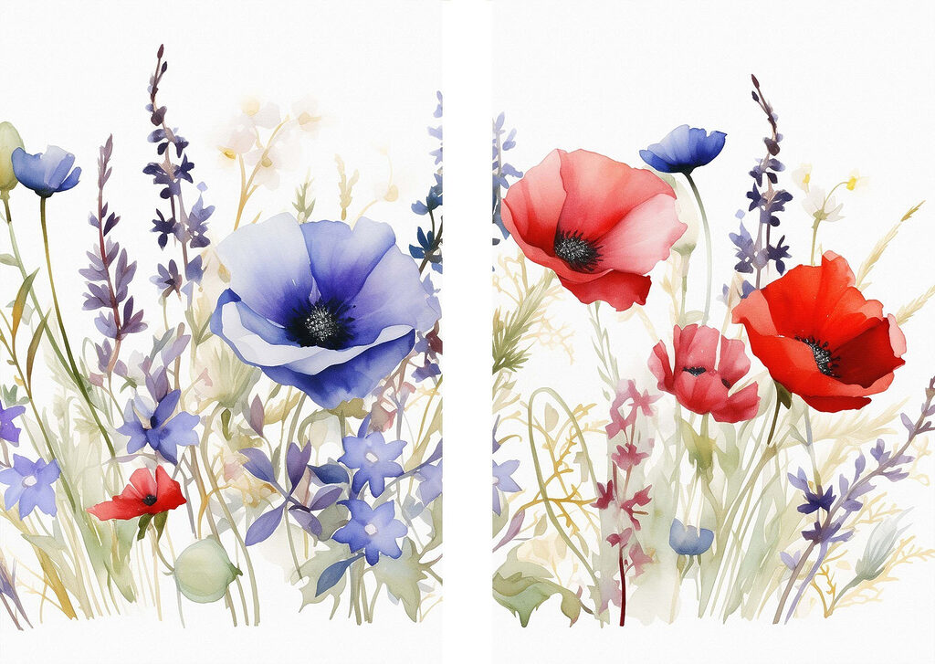 Painting of flowers and plants