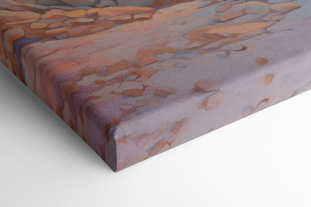 Painting of a beach and a rocky shore Painting of a beach and a rocky shore