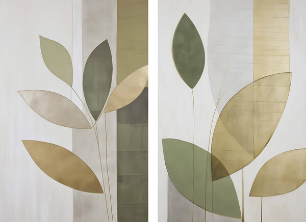 Collage of a painting of leaves Collage of a painting of leaves