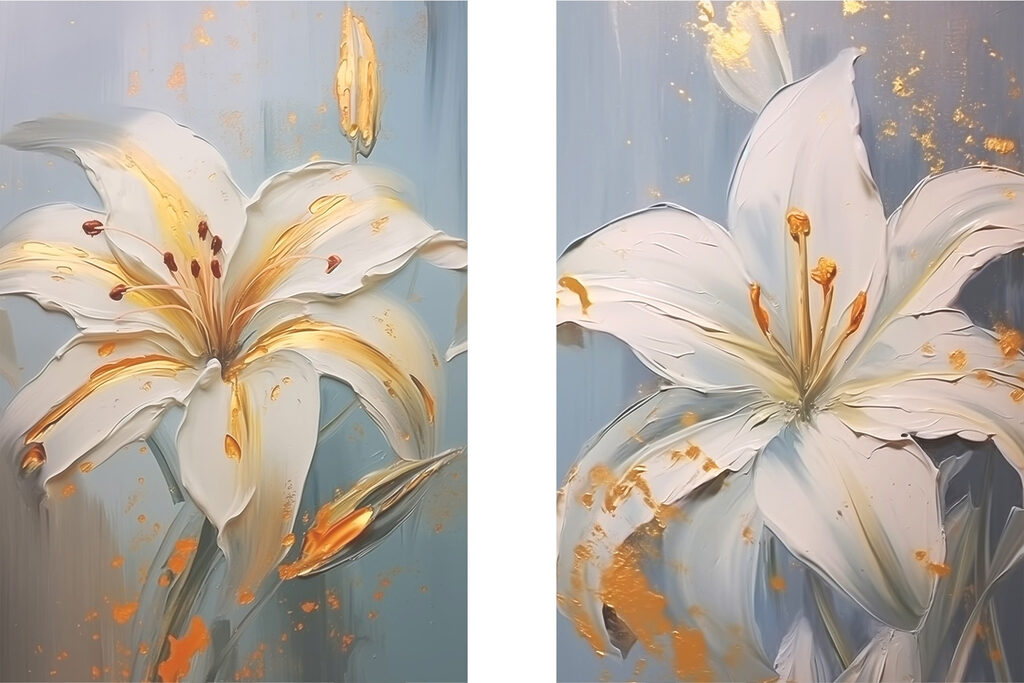 Painting of white flowers