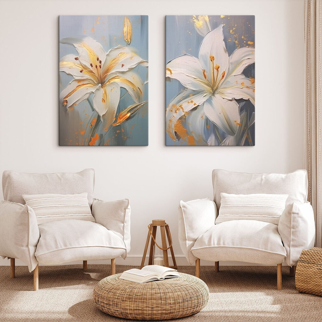 Painting of white flowers