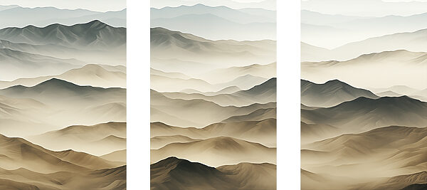 Group of mountains with fog Group of mountains with fog