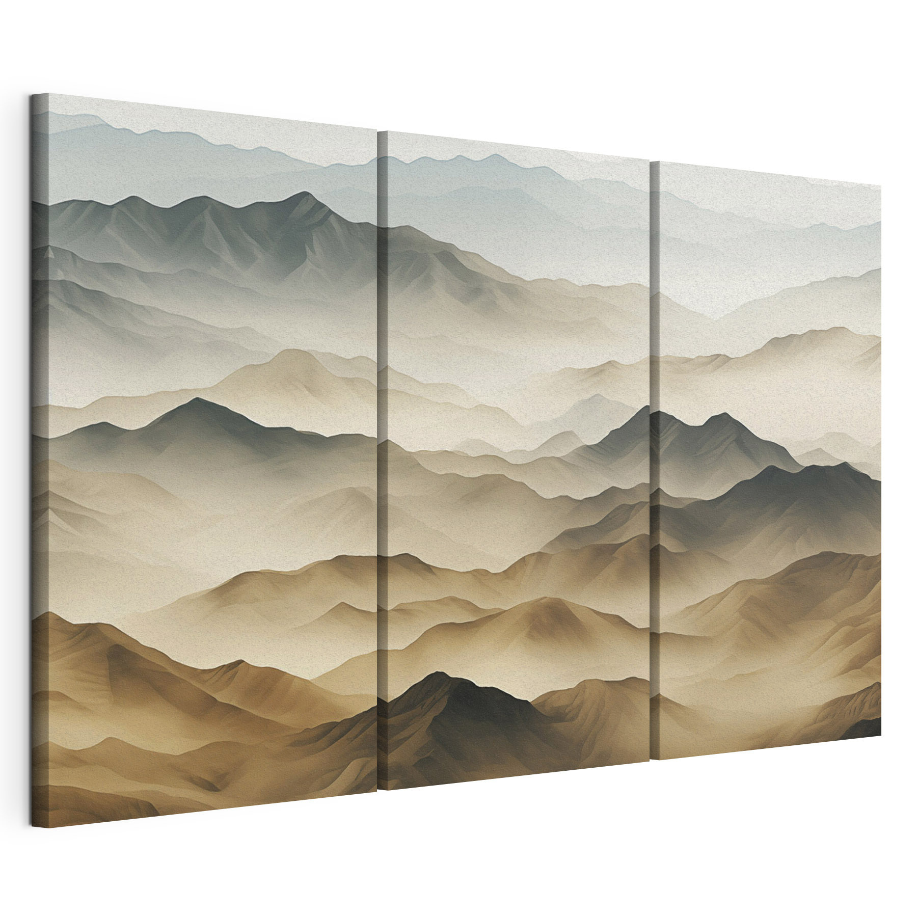 Group of mountains with fog Group of mountains with fog