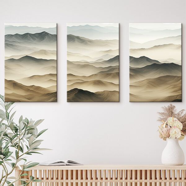 Group of mountains with fog Group of mountains with fog
