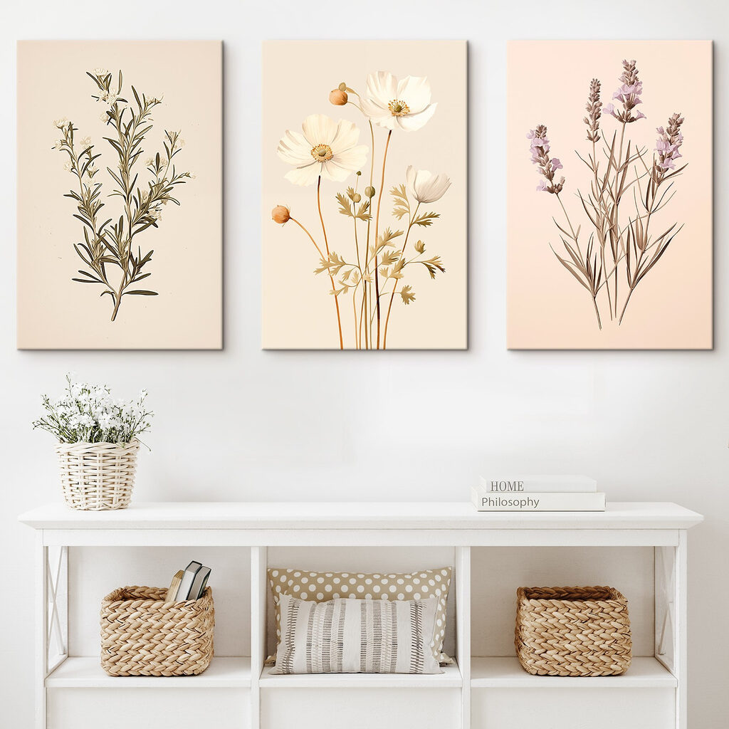 Painting of white flowers Painting of white flowers